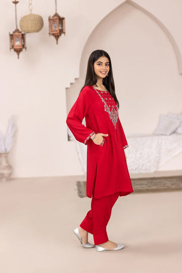 Sparking Rose Rawsilk Ensemble - Red