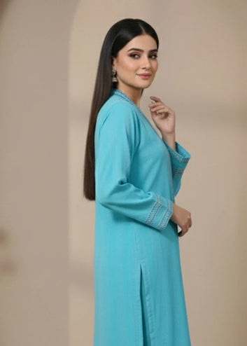 Aqua jacqured | Premium Golden-Line Jacquard Set