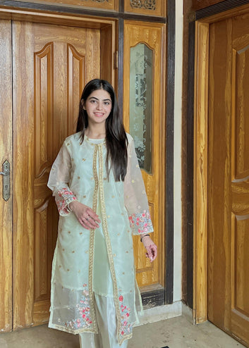 ZarPosh Sparkles | Luxury Embroidered Organza Gown