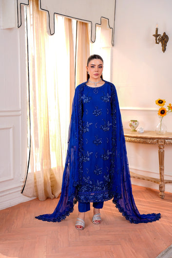 Indigo Sparkles - Unstitched 3 Piece