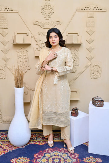 Iris 02 - 3PC Stitched chikankari Lawn Suit