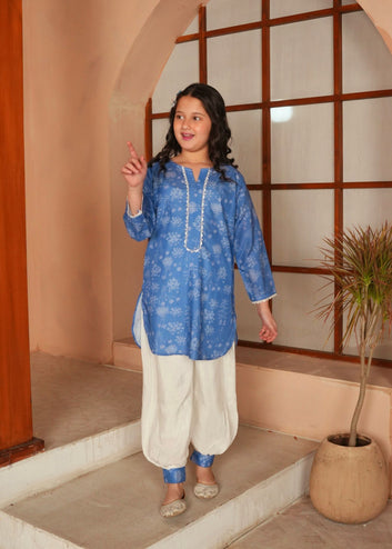 Azure Afghani Set – Girls Ethnic Wear