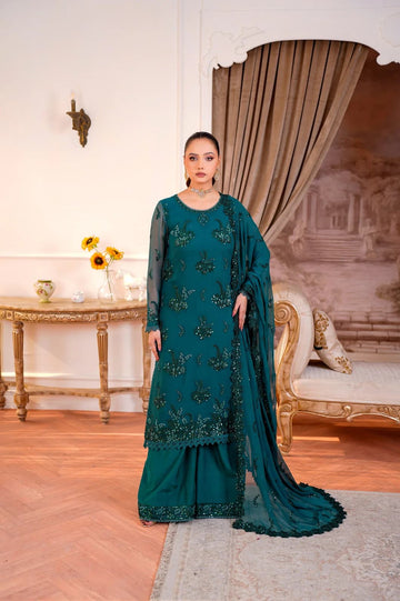 Emerald Sparkles - Unstitched 3 Piece