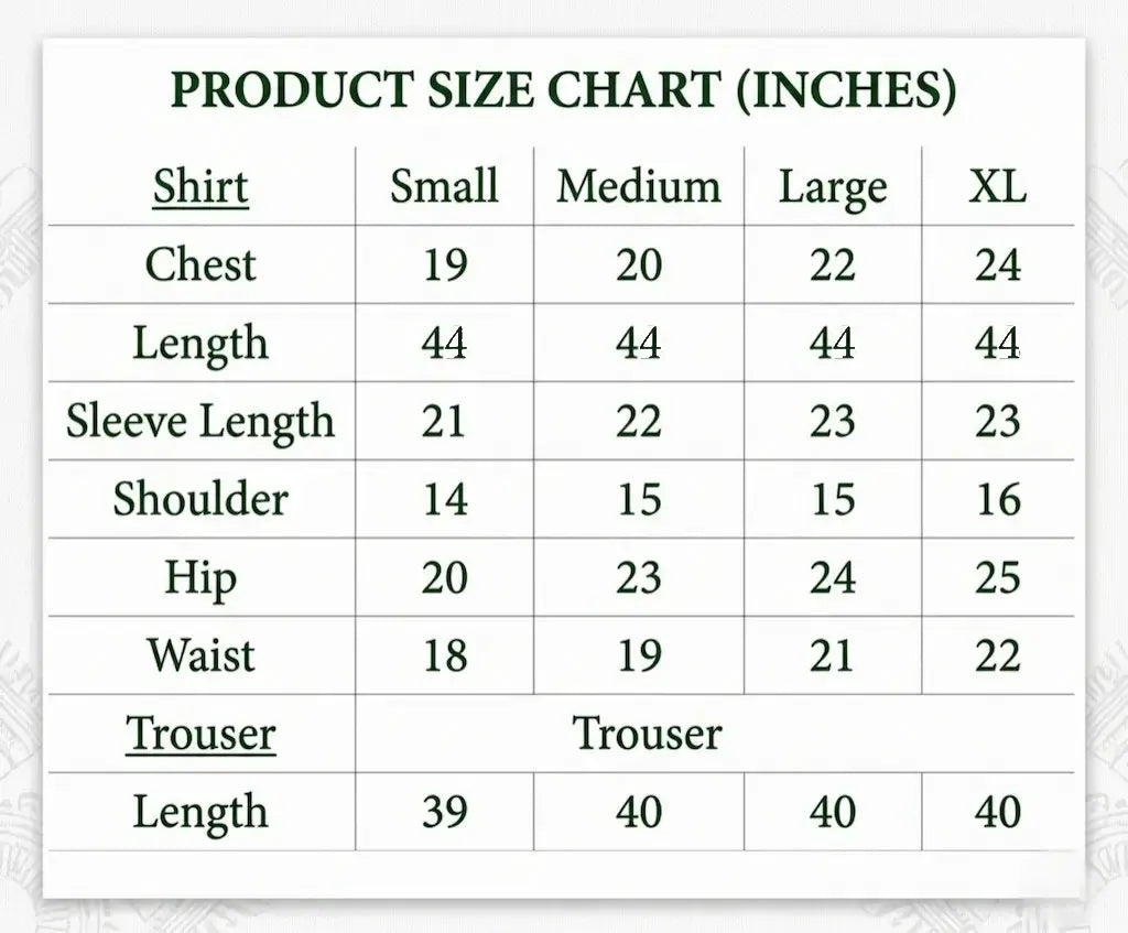 Product measurements 

