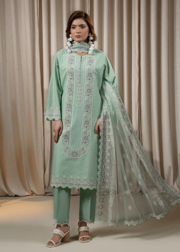 3PC Emb Lawn Dew– Hand Embell