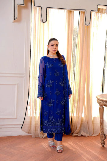 Indigo Sparkles - Unstitched 3 Piece