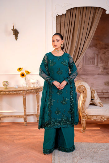 Emerald Sparkles - Unstitched 3 Piece