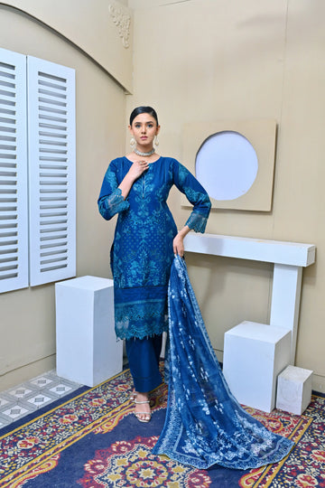 Zariya 01 - 3PC Stitched  Chikankari Lawn Suit