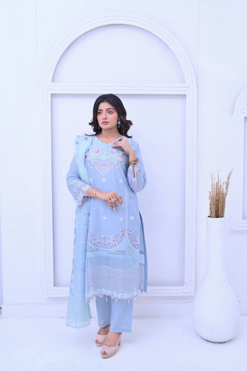Lyra 02 – 3PC Stitched Chikankari Lawn Suit