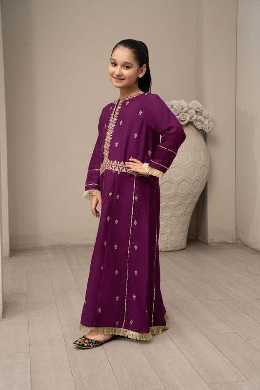 Plum Embroidered Maxi